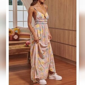 Free People Women Wisteria in Light Combo Maxi dress sz L